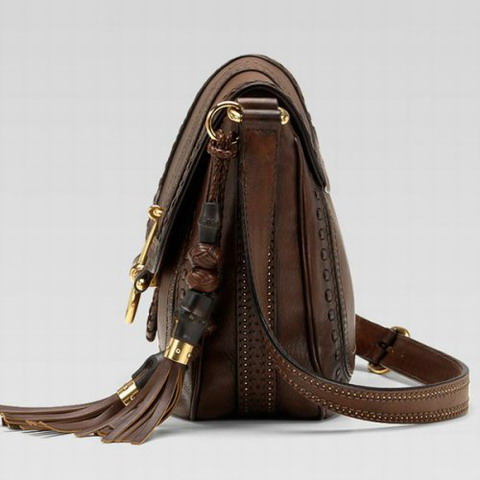 Gucci Outlet Snaffle Bit Medium Shoulder Bag 263955 in Dark Brow