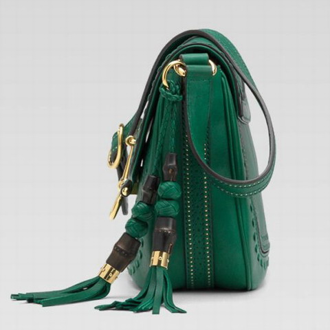 Gucci Outlet Snaffle Bit Medium Shoulder Bag 263955 in verde
