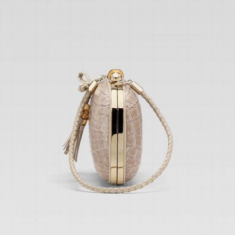 Gucci Broadway Metal Frame Evening Bag 257075 in gesso