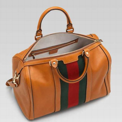 Gucci Vintage Web Medium Boston Bag 247205 in tabacco biondo