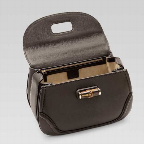 Bambù Gucci New Media Top Handle Bag 254884 in verde militare