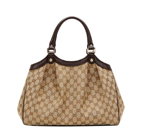Gucci Sukey Medium Tote 211944 Beige / Marrone