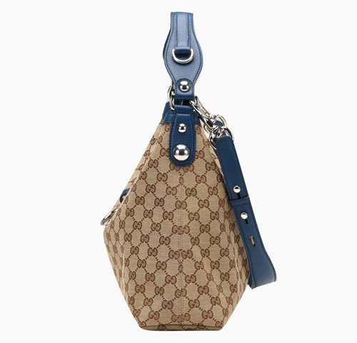Gucci Outlet Icon Bit Medium Hobo 232961 Beige / Blu