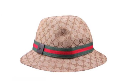 Gucci Outlet Hat Fedora con impresso marchio Beige