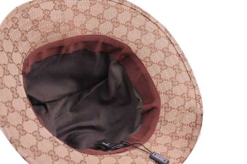 Gucci Outlet Hat Fedora con impresso marchio Beige