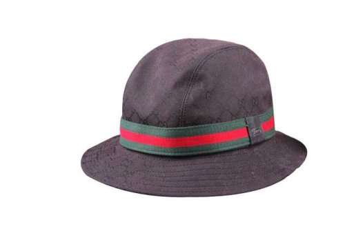 Gucci Outlet Hat Fedora con impresso marchio Nero