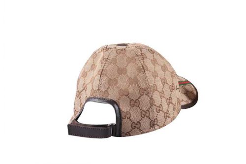 Gucci Outlet cappello da baseball con finiture in pelle Beige