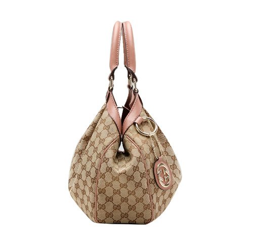Gucci Sukey Medium Tote 211944 Beige / Rosa Peonia