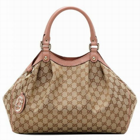 Gucci Sukey Medium Tote 211944 Beige / Rosa Peonia