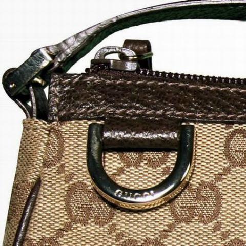 Gucci Outlet Caso cosmetico con anello D 145750 Beige