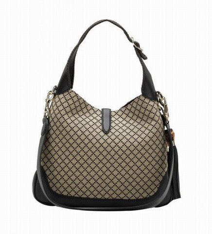Gucci Outlet New Jackie Medium Shoulder Bag 246907 Beige / Nero