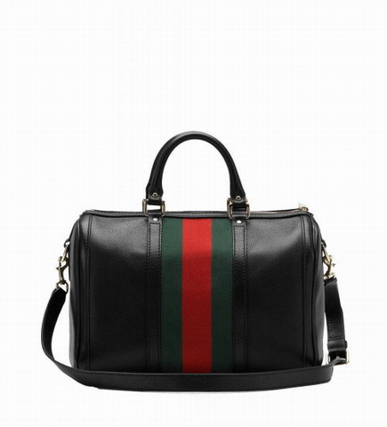 Gucci Vintage Web Medium Boston Bag 247205 Nero