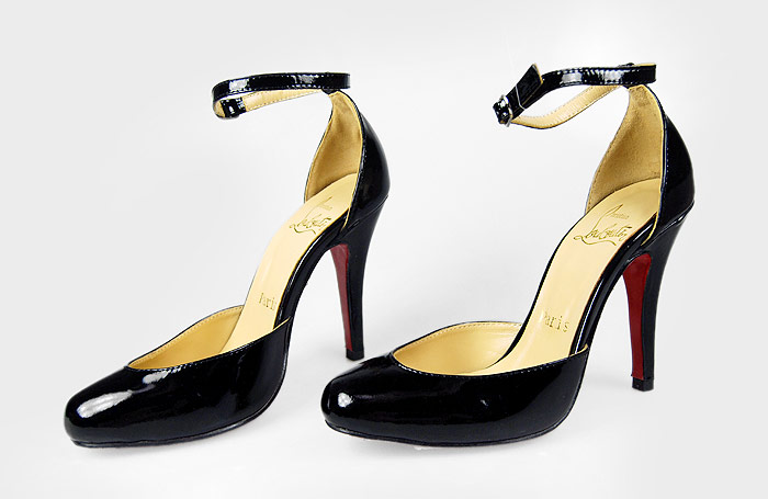 Christian Louboutin Red Sole Shoes Ankle Strap Pumps Black