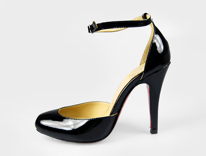 Christian Louboutin Red Sole Shoes Ankle Strap Pumps Black