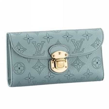 Louis Vuitton Pelle Mahina Portafoglio Amelia Azzurro Cielo Borse M58128