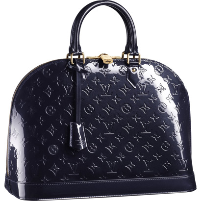 Louis Vuitton Pelle Monogram Vernis Alma MM Blu Infinito Borse M91448