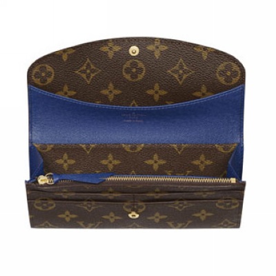 Louis Vuitton Tela Monogram Portafoglio Emilie Blu New Borse M60138