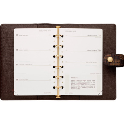 Louis Vuitton Tela Damier Copertina Agenda PM Borse R20700