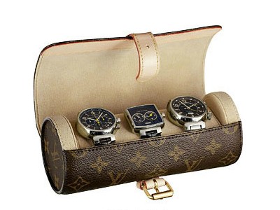 Louis Vuitton Tela Monogram Astuccio Per 3 Orologi Borse M47530
