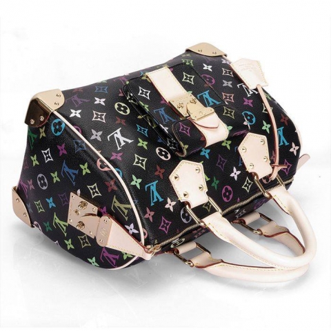 Louis Vuitton Tela Monogram Multicolore Speedy 30 Nero Borse M92642