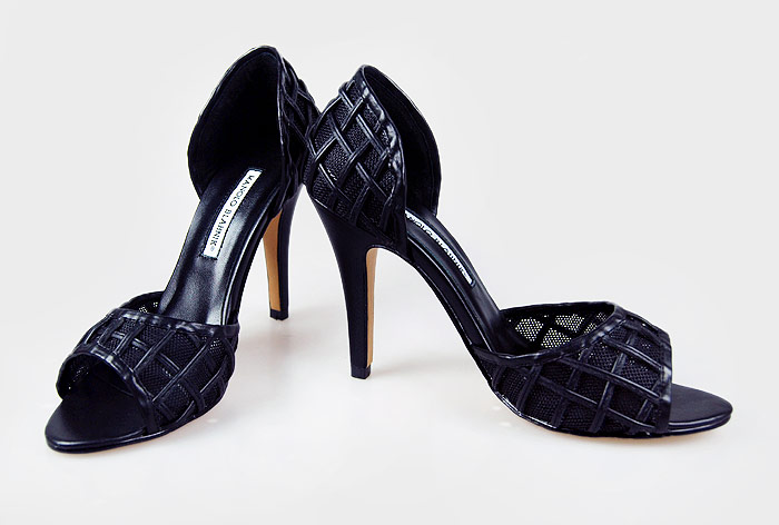 Manolo Blahnik 2010 new sexy lattice network pumps purple