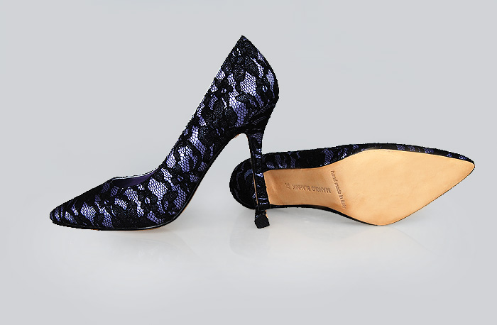 Manolo Blahnik BB Satin Lace Pump