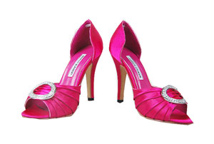 Manolo Blahnik Fashion Spring-Summer Sandals Peach with crystals