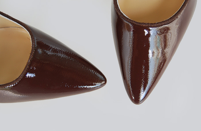 Manolo Blahnik Patent Leather Mary Jane-Dark Brown