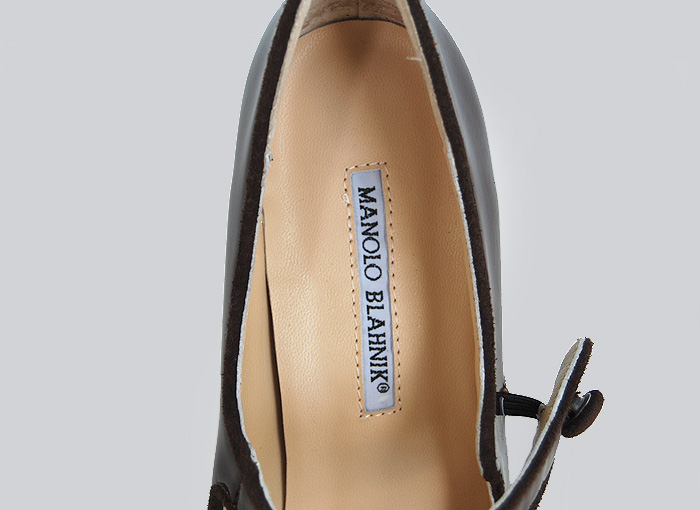 Manolo Blahnik Patent Leather Mary Jane-Dark Brown