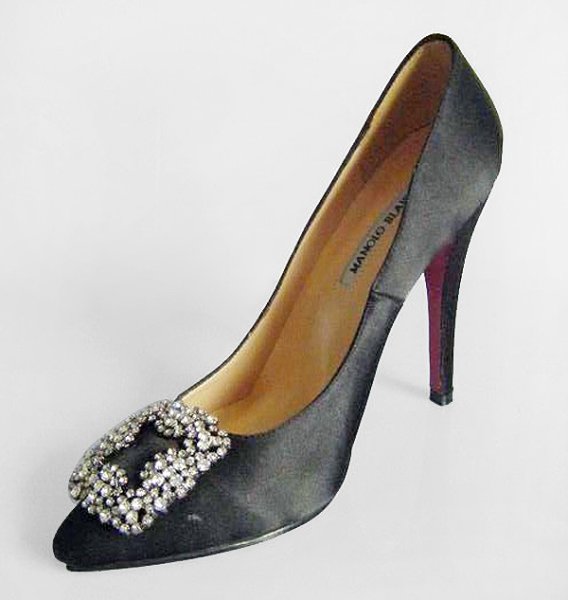 Manolo Blahnik Something Black Satin Pump