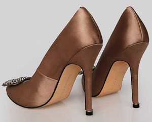 Manolo Blahnik Something Satin Pump brown