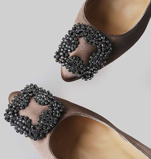 Manolo Blahnik Something Satin Pump brown