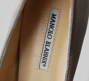 Manolo Blahnik Something Satin Pump brown