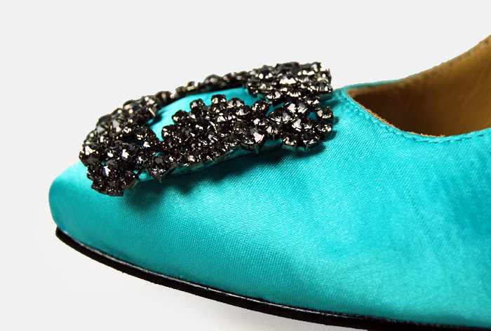 Manolo Blahnik Something Satin Pump green