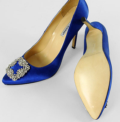 Manolo Blahnik Something Satin Pump jewelry blue