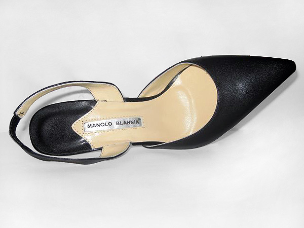 Manolo Blahnik black patent Mary Janes pumps