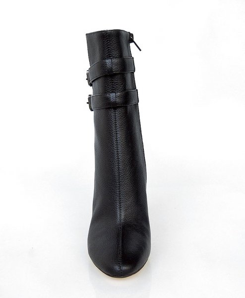 Manolo Blahnik double strap buckled booties black