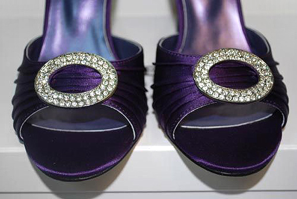 Manolo Blahnik metallic purple dOrsays