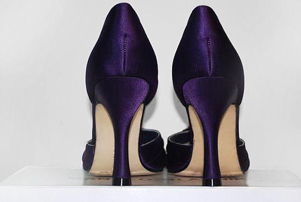 Manolo Blahnik metallic purple dOrsays