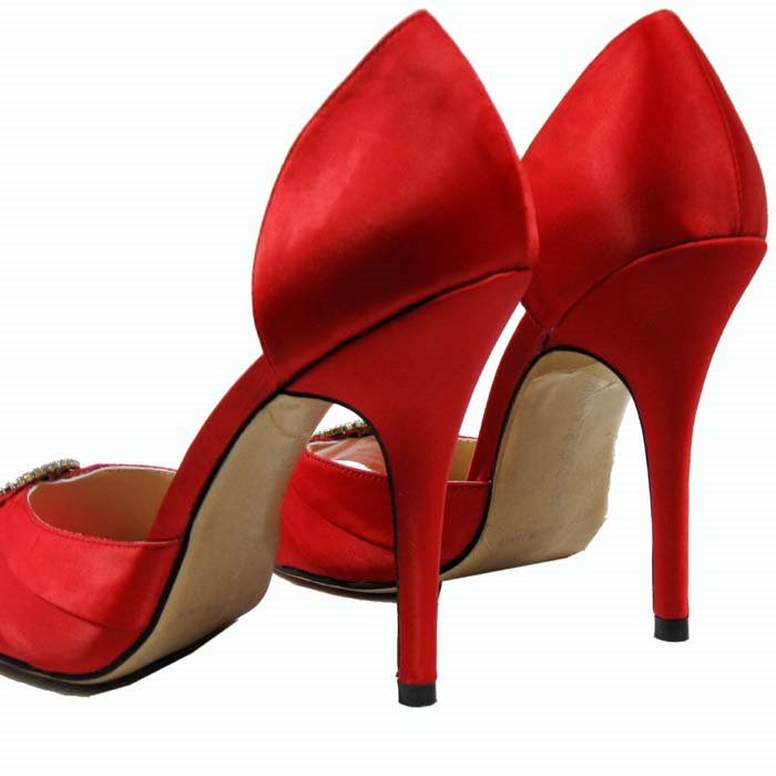 Manolo Blahnik metallic red dOrsays