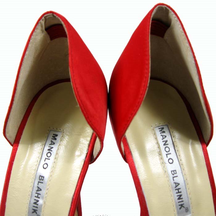 Manolo Blahnik metallic red dOrsays