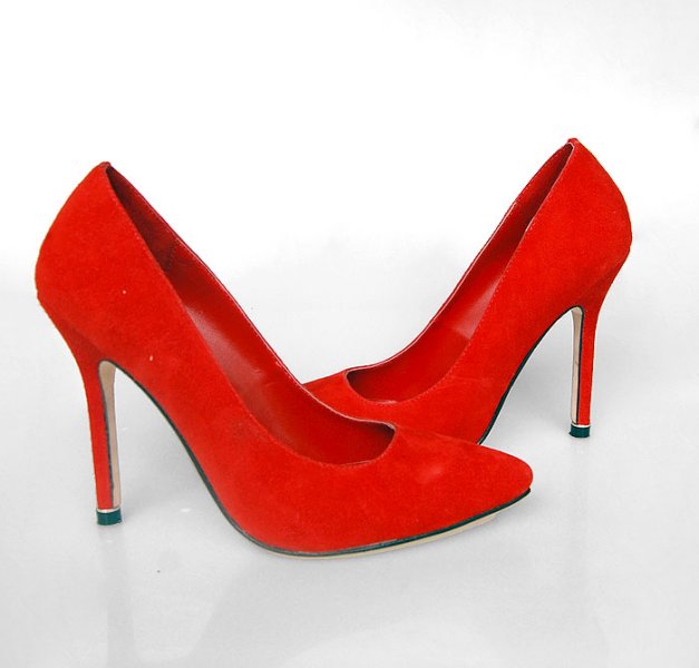 Manolo Blahnik pointed toe suede pumps red