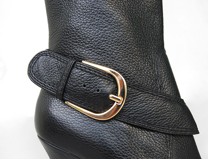 Manolo Blahnik sheepskin buckled booties