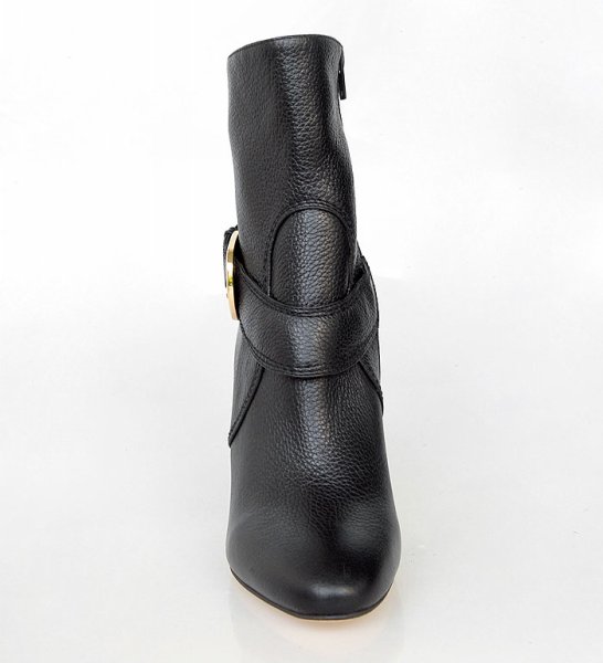 Manolo Blahnik sheepskin buckled booties