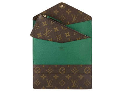 Louis Vuitton Tela Monogram Portafoglio Josephine Verde Borse M60163
