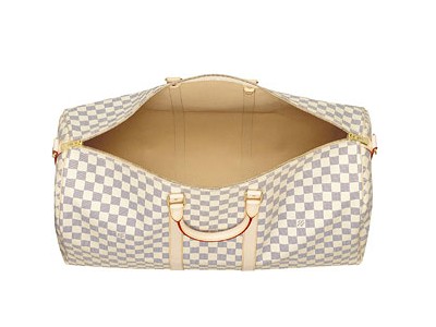Louis Vuitton Tela Damier Azur Keepall 55 Con Tracolla Borse N41429