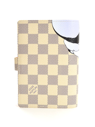 Louis Vuitton Tela Damier Azur Copertina Per Agenda Con Anelli Piccoli Illustre Borse R21129