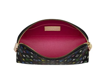 Louis Vuitton Tela Monogram Multicolore Pochette Cosmetique Nero Borse M47355