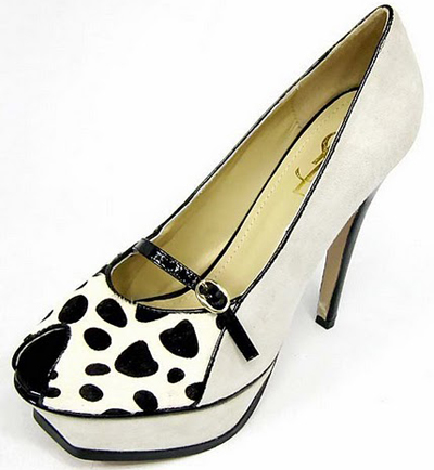 YSL Animal print Platform peep toe high heel pump