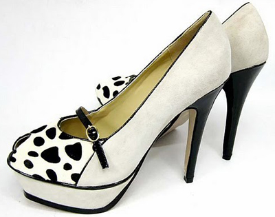 YSL Animal print Platform peep toe high heel pump
